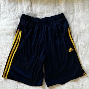 EUC Adidas Basketball Shorts - Blue And Yellow - Striped  - Medium